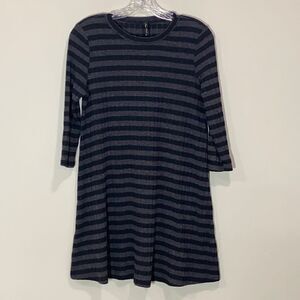 Black & Gray Striped Top By Final Touch. Size Small.